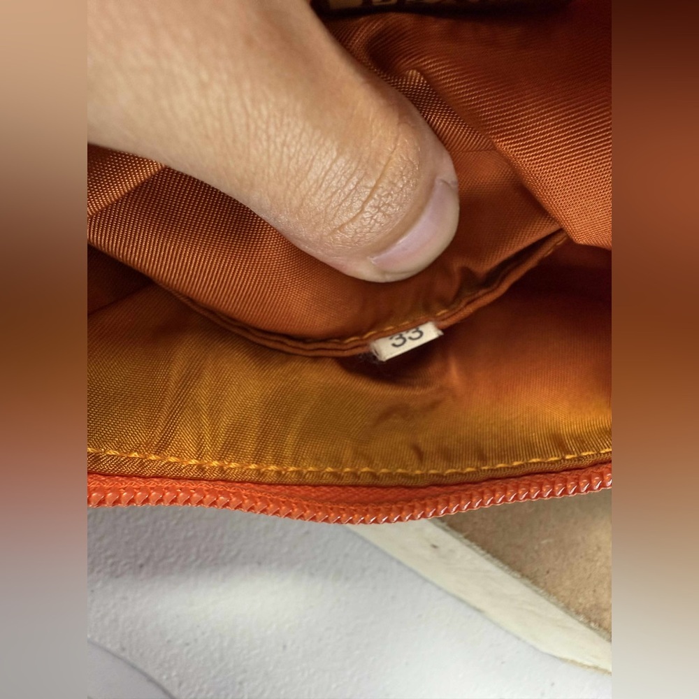 PRADA Nylon Triangle Logo Shoulder Handbag Orange Made in Italy - Picture 9 of 16